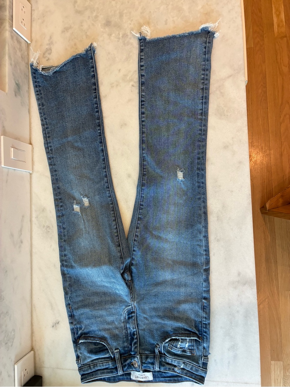 Blue Distressed Women's Jeans